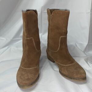 AMERICAN Eagle Tan Leather Heeled Boot Size 8.5 1671-249